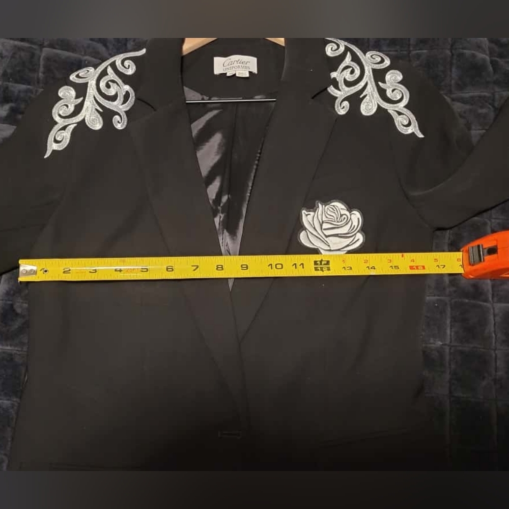 Vintage *RARE* Designer Blazer with Silver Applique *ONE OF A KIND* - Picture 6 of 12